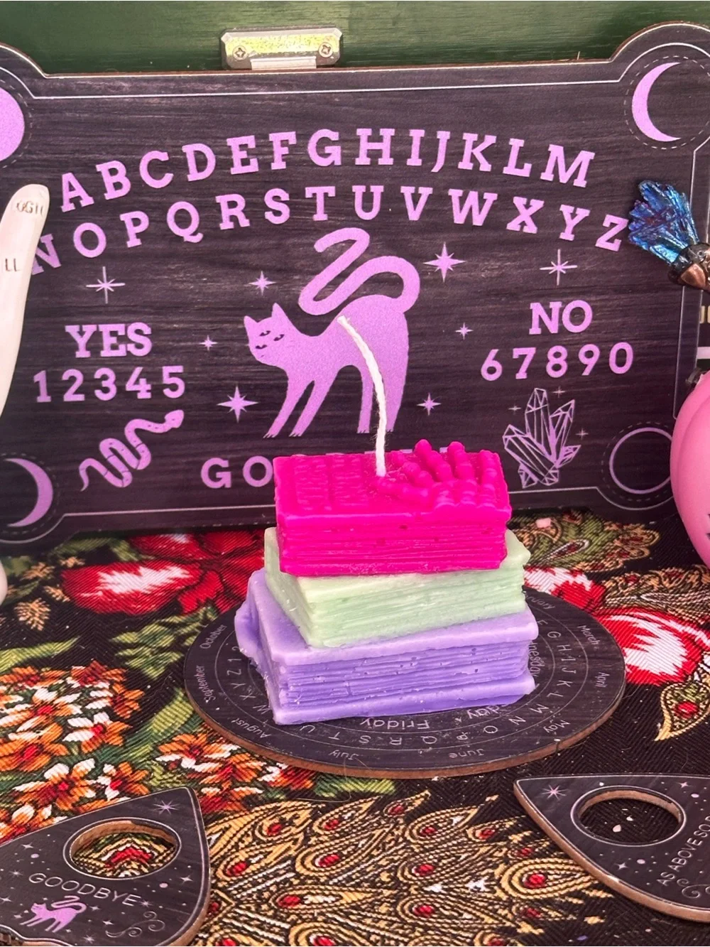 Mini Stacked Spell Books Candle | Witchy Book Candle | Gothic Library Decor